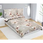 Povlečení flanelové Ibišek 140x200, 70x90 cm Béžová, Lososová