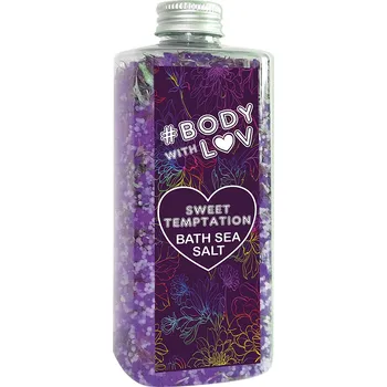 Koupelová sůl Mořská sůl do koupele Body with Luv sladké pokušení 500g