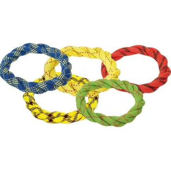 Hračka pro psa Tamer Kruh - velký, mix barev - červený, oranžový a žlutý s ozdobným prošitím