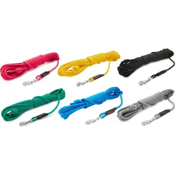 Vodítko pro psa Tamer lanové vodítko Stopovačka - Mini, mix barev, 10 m - červené a zelené