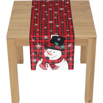 ubrus Běhoun - se sněhulákem, 100% polyester, 40 x 150 cm