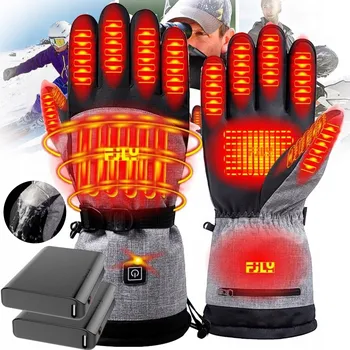 Rukavice VYHŘÍVANÉ LYŽAŘSKÉ RUKAVICE ZIMNÍ ELEKTRICKÉ RUKAVICE 2X4000MAH AKU