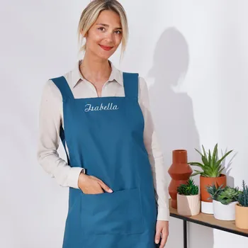 Kuchyňská zástěra Blancheporte Japonská bavlněná zástěra s výšivkou modrá uni