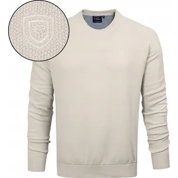 Pánské oblečení Elegantní pánský SVETR Klasický SVĚTLE BÉŽOVÝ Bavlněný XL Pako Jeans