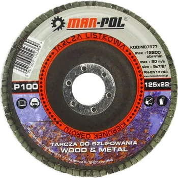 Brusný kotouč Kotouč brusný lamelový, 125mm, P100 MAR-POL 0.100 Kg HOBY Sklad3 M07977 (0.100 Kg HOBY Sklad3 M07977)