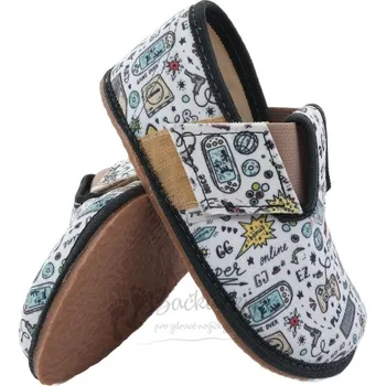 Chlapecké bačkory PEGRES barefoot pantofle BF01 Gaming černá - vel. 30