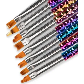 Kosmetický štětec Sada štětců na ombré a dekorace, duhové, 8 ks duhové