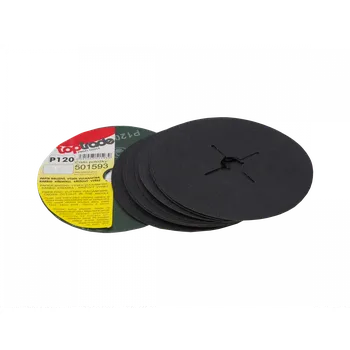 Brusný papír papír brusný, výsek vulkanfíbr, SiC, křížový výřez, zr. 120, O 150 mm, sada 10 ks 0.22 Kg TOP Sklad4 501593 (0.22 Kg TOP Sklad4 501593)