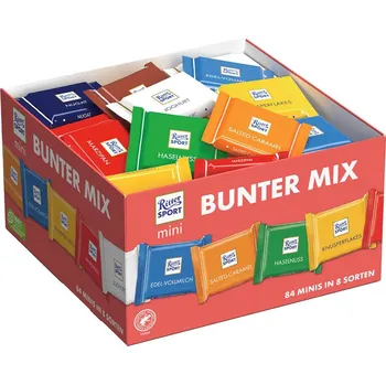 Čokoláda Ritter sport mini čokolády, mix 84 x 16,67 g