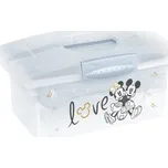 Přenosný box s organizérem Mickey Mouse, transparentní/modrá
