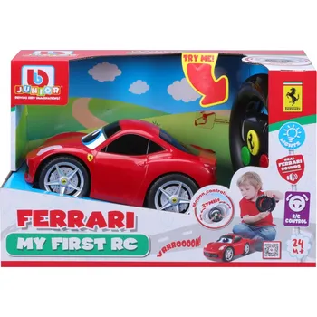 autíčko Maisto - BJUNIOR Ferrari 458 Italia se světly a zvuky, dálkový ovladač volant, červená, 27MHz, RC Autíčko