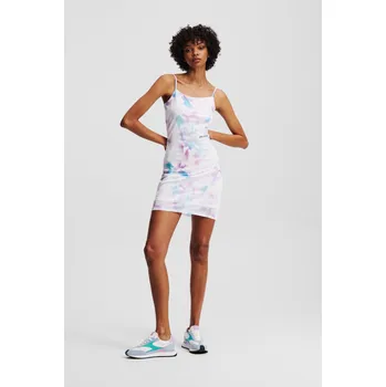 Dámské šaty ŠATY KARL LAGERFELD JEANS KLJ MESH AOP SLIP DRESS FLORAL AOP WHITE
