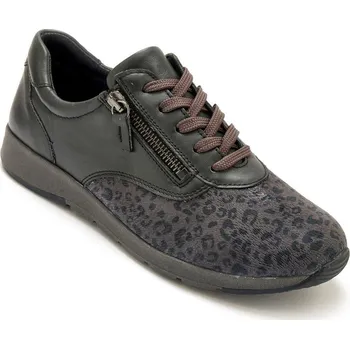 Dámské pantofle PédiConfort Polobotky z kůže a textilu s potiskem, pro vbočený palec šedá 39