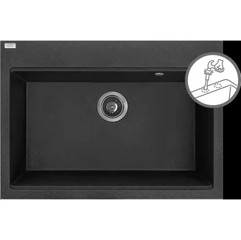 Granitový dřez Laveo Dřez 1 komorový Tau, granit - SBT_7107, černý