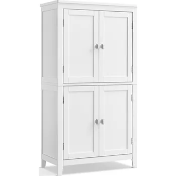 Nábytek VASAGLE Koupelnová podlahová skříňka, 60x30x110cm, bílá Podlahová Skříňka