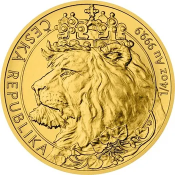 Sběratelství Zlatá 1/4oz investiční mince Český lev 2021 stand