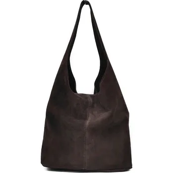 Vera Pelle kabelka vak z pravé semišové kůže hnědá