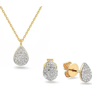 Souprava šperků Zlatá briliantová souprava 0.150 ct kapky IZBR907S + dárkové balení LUXUS zdarma