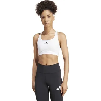 Podprsenka Dámská podprsenka adidas POWERREACT BRA L Bílá, Tmavě šedá