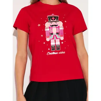 Sinsay - Tričko s vánočním potiskem - červená - 929GS-33X - 929GS-33X-XXL