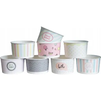 Jednorázové nádobí Papírové misky misky na zmrzlinu, poháry o objemu 130 ml