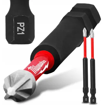 Bit 2x Bity úderové do VRTAČKY PZ1 90 mm MILWAUKEE MAGNETICKÝ KONEC POZIDRIV