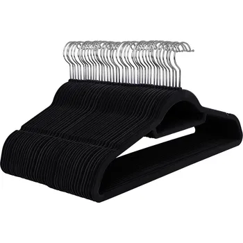 Ramínko SONGMICS Sametové věšáky, 42.7x22x0.6cm, černé Sametový věšák