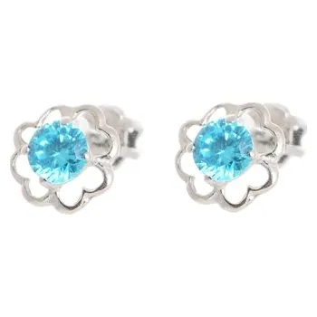 Náušnice Stříbrné náušnice s modrými zirkony STNAD040F