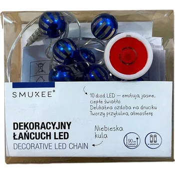 Vánoční dekorace Světelný řetěz Smukee 90 cm na baterie, žlutý