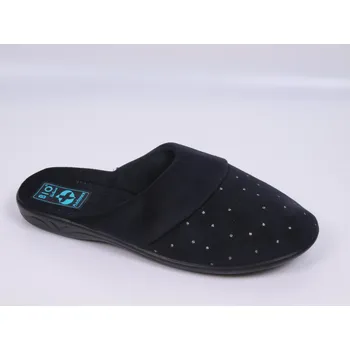 Dámské pantofle Dámské bačkory papuče ADANEX SARA 29953 černé se stříbrnými puntíky s uzavřenou špičkou velikost: 40