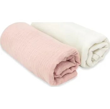 látková plena Mušelínové pleny Nature, 80x80 cm, pudrově růžová, smetanová - 2ks