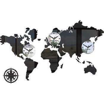 Hodiny Moderní Nástěnné Hodiny Mapa Světa – Velká Dekorace 120x70