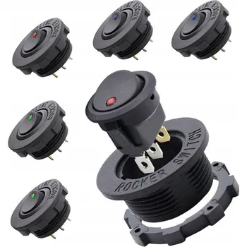 Auto elektroinstalace Kolébkový přepínač Tricolor 12V 20A Vodotěsný ON/OFF 3 PIN