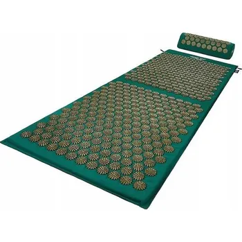 Masáž 4FIZJO Velká akupresurní podložka s polštářkem 110x42cm zelenozlatá