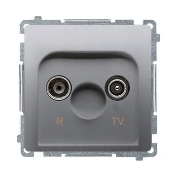 Elektrická zásuvka Anténní zásuvka nástěnná Kontakt-simon stříbrná