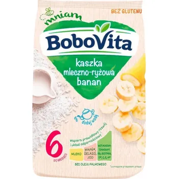 Dětská kaše Kaše BoboVita mléčno-rýžová banánová od 6. měsíce 230 g