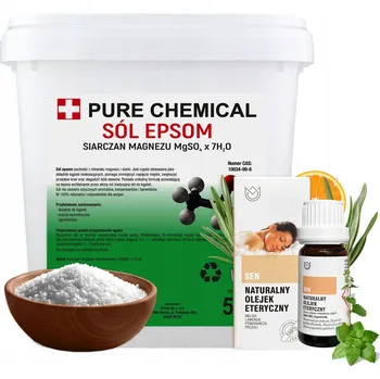 Koupelová sůl Epsomská sůl 5 kg síran hořečnatý hořká sůl do koupele relax + olejíček PRO KLIDNÝ SPÁNEK