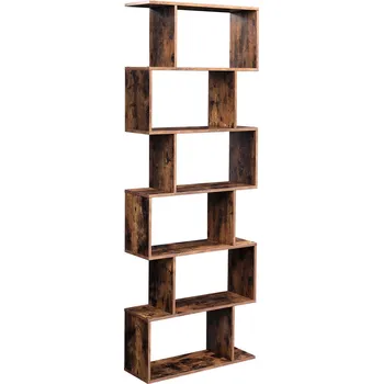 Knihovna VASAGLE Dřevěná knihovna, 190.5x70x24cm, hnědá Knihovna