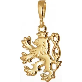 Šperk Stříbrný pozlacený přívěšek znak český lev STRZ0730F