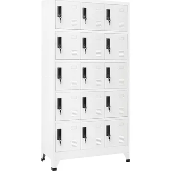 Komoda zahrada-XL Uzamykatelná skříň bílá 90 x 40 x 180 cm ocel 339820