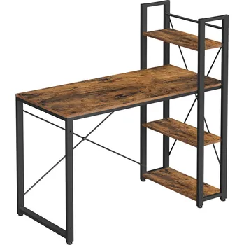 Psací stůl VASAGLE Počítačový stůl, 120x119.3x60cm, černý Počítačový stůl