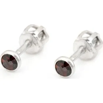 Náušnice Stříbrné náušnice pecičky s granátky STNAU1510F