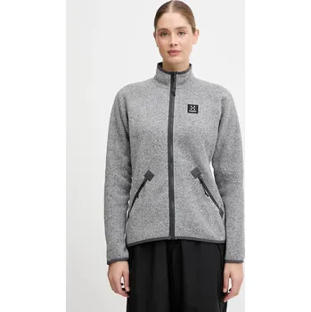 Dámská mikina Outdoorová mikina Haglöfs Risberg dámská, šedá barva, hladká, 607384 09X, vel. S