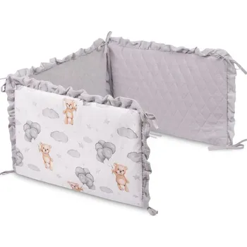 mantinel do postýlky Mantinel do postýlky, mušelín 180x40cm (3x60x40cm) - Medvídek šedý