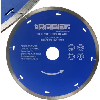 Příslušenství k brusce Kotouč řezný diamantový 180x1.6x25.4mm RAPID 0.350 Kg HOBY Sklad3 M08715 (0.350 Kg HOBY Sklad3 M08715)