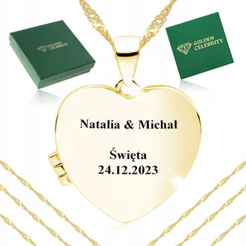 Náhrdelník DĚTSKÝ ZLATÝ NÁHRDELNÍK SRDCE STŘÍBRO 925 ŘETÍZEK PŘÍVĚSEK