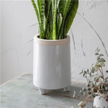 Květináč Keramický květináč na nožičkách vysoký