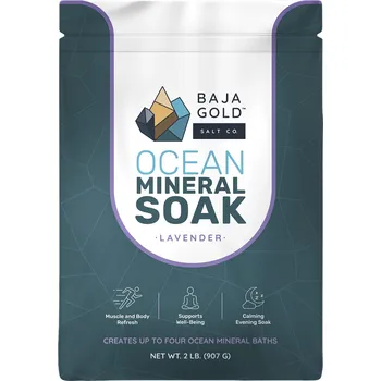 Koupelová sůl Baja Gold Salt Co. Baja Gold Ocean Mineral Lavender Soak - mořská sůl do koupele s levandulí, 0,9kg