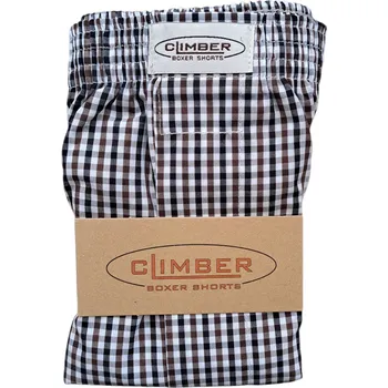 Climber 3100-HNE4 hnědé pánské popelínové trenýrky Barva: hnědá, Velikost: L