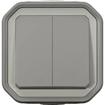spínač Legrand 069715L PLXN55 SPÍN.Č.6+6 NEBO TLAČÍTKO POVRCH.ŠEDÁ